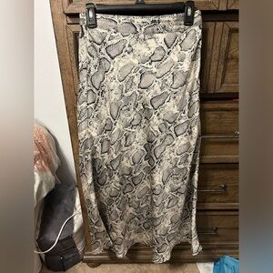 Snake print midi skirt
